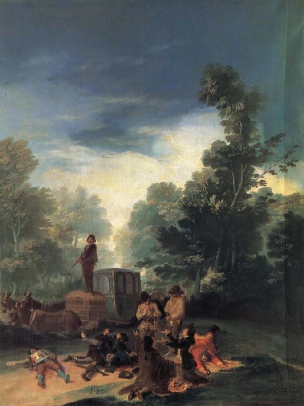 Francisco Goya Highwaymen attacking a  Coach oil painting picture